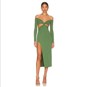 REVOLVE Camila Coelho Maeve Midi Dress in Basil Green Size XXS